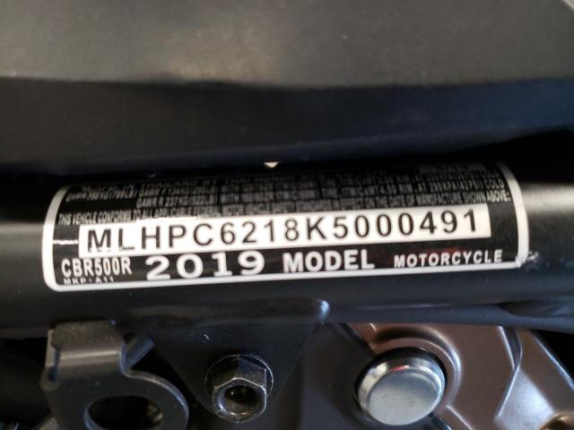 2019 HONDA CBR500 R MLHPC6218K5000491