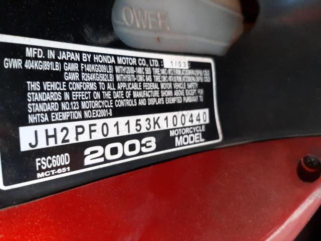 2003 HONDA FSC600 D JH2PF01153K100440