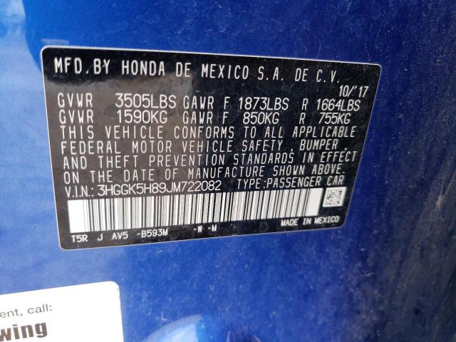 2018 HONDA FIT EX 3HGGK5H89JM722082