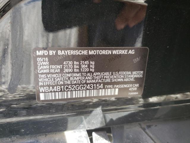 2016 BMW 435 I GRAN WBA4B1C52GG243154