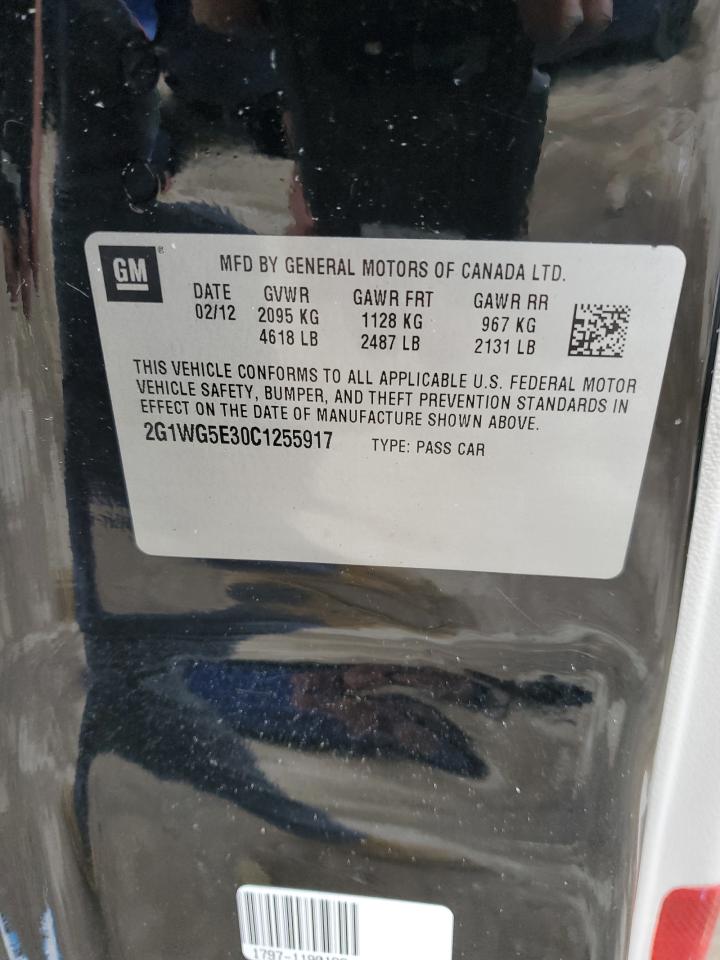 2012 Chevrolet Impala Lt VIN: 2G1WG5E30C1255917 Lot: 40282093