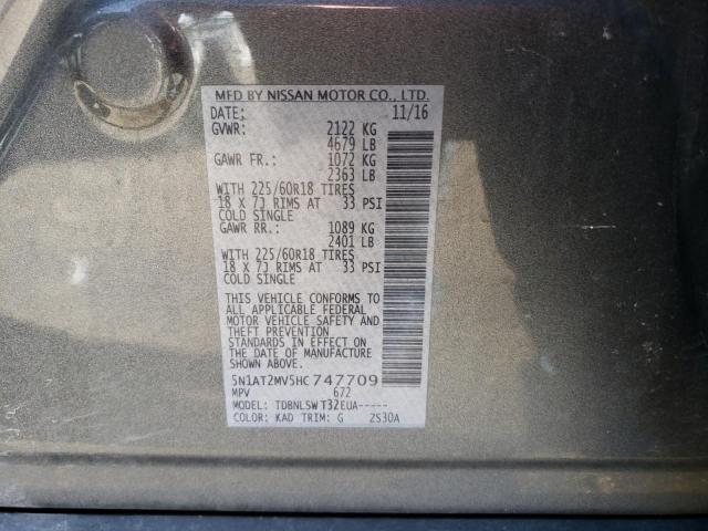 5N1AT2MV5HC747709 Nissan ROGUE SV