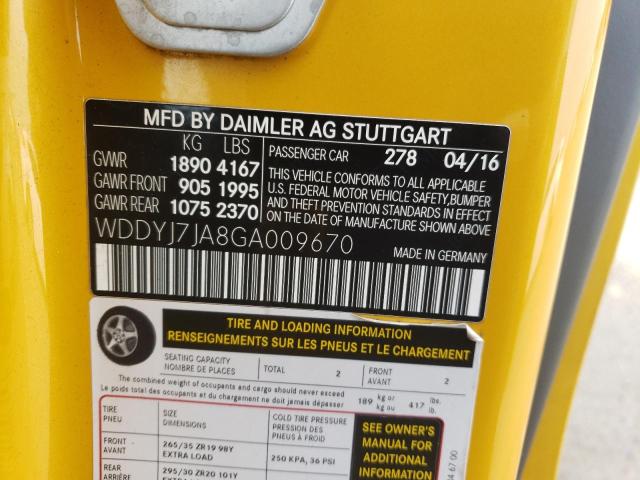2016 MERCEDES-BENZ AMG GT S - WDDYJ7JA8GA009670