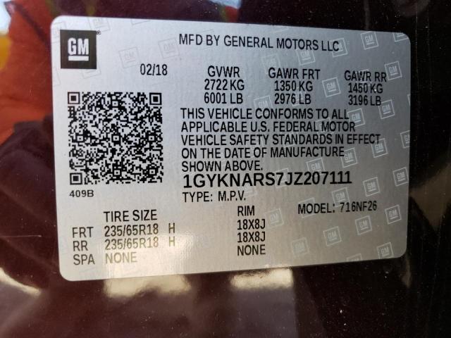 2018 CADILLAC XT5 - 1GYKNARS7JZ207111