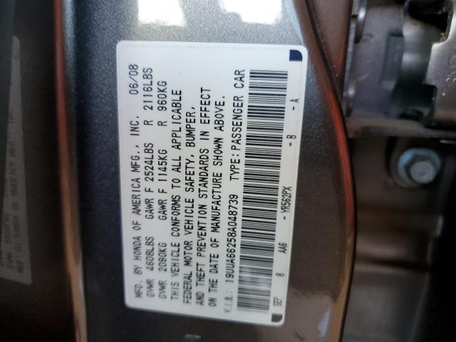 2008 ACURA TL VIN: 19UUA66258A048739