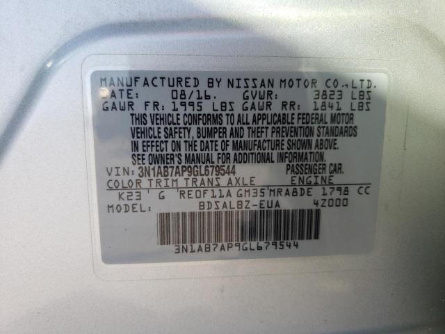 2016 NISSAN SENTRA S 3N1AB7AP9GL679544