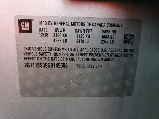 2016 CHEVROLET IMPALA LT - 2G1115S39G9149683