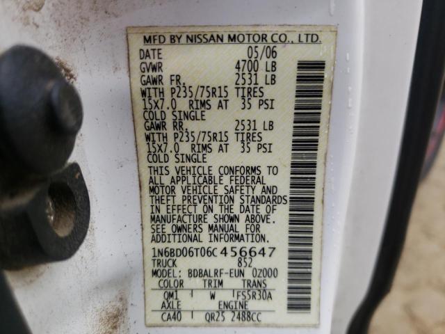 1N6BD06T06C456647 Nissan Frontier King Cab Xe