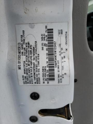 2005 FORD FOCUS ZX4 VIN: 1FAFP34N75W122457