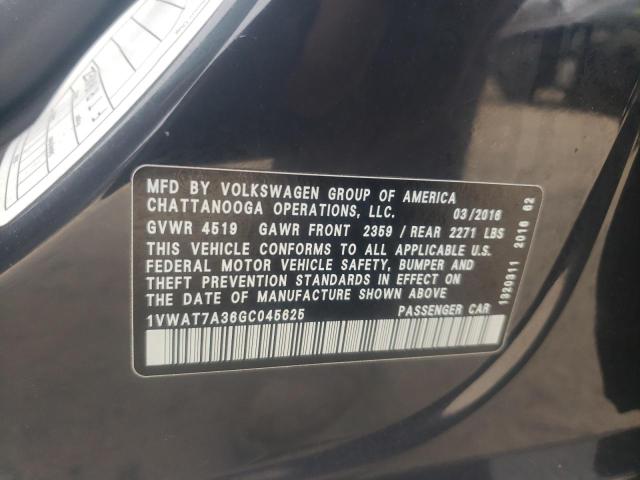 2016 VOLKSWAGEN PASSAT S/R - 1VWAT7A36GC045625