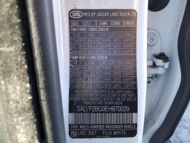 SALVP2BG9EH870029 Land Rover Range Rover Evoque Pure Plus