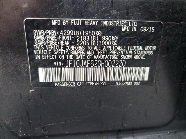 JF1GJAF62GH002220 Subaru Impreza Premium Plus