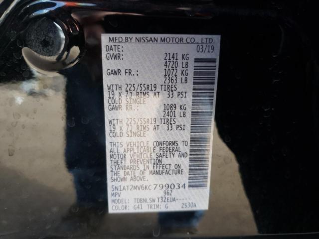 5N1AT2MV6KC799034 Nissan ROGUE S