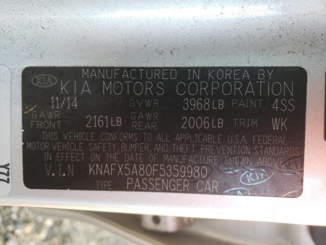 KNAFX5A80F5359980 KIA FORTE EX