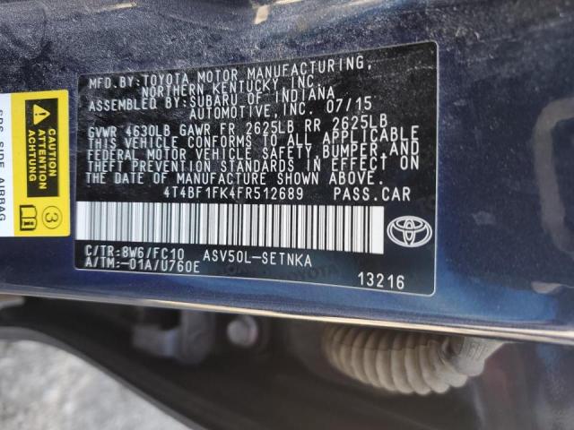 VIN WBXYJ3C56KEP76943 2015 TOYOTA CAMRY no.12