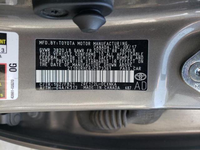 2018 TOYOTA COROLLA L 2T1BURHE6JC973361