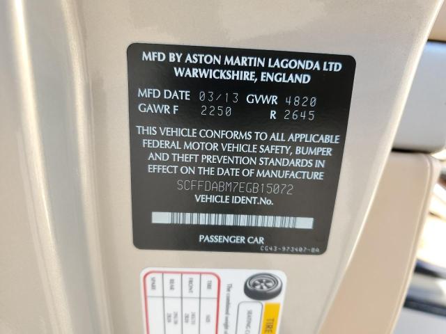 SCFFDABM7EGB15072 Aston Martin DB9
