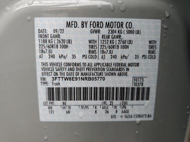 2022 FORD MAVERICK X - 3FTTW8E91NRB05770