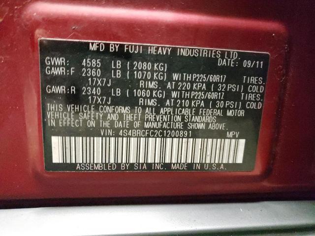 4S4BRCFC2C1200891 Subaru Outback 2.5i Premium