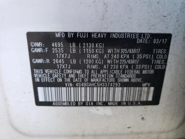 4S4BSAHC5H3374293 Subaru Outback 2.5i Premium