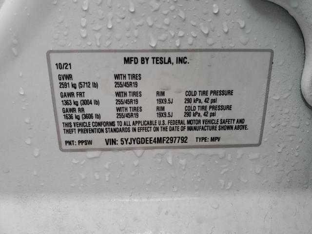 5YJYGDEE4MF297792 Tesla Model Y