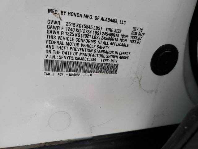 2018 HONDA PILOT EXL - 5FNYF5H56JB015989