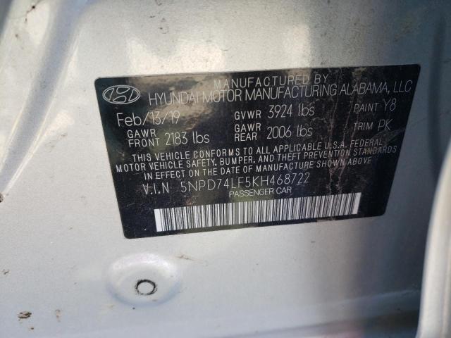 2019 HYUNDAI ELANTRA SE - 5NPD74LF5KH468722