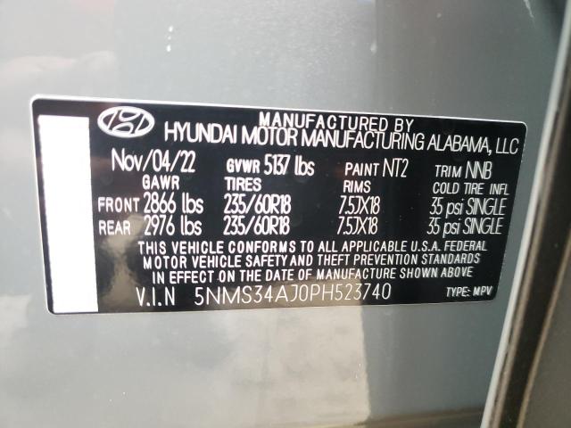 2023 Hyundai Santa Fe Sel Premium VIN: 5NMS34AJ0PH523740 Lot: 49161874