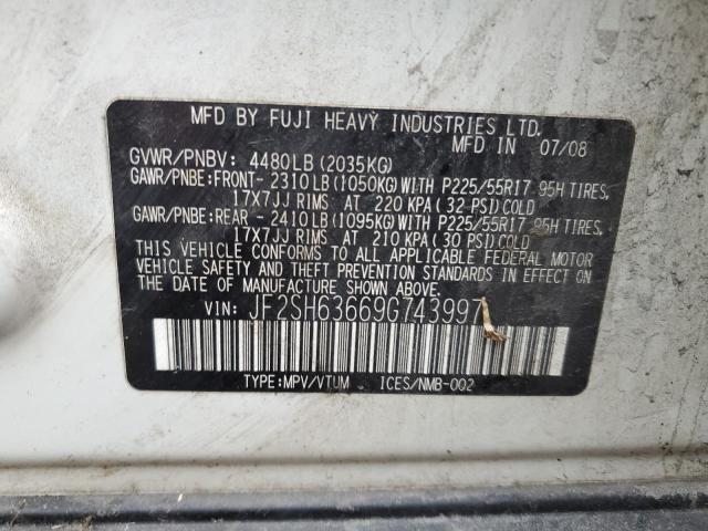 JF2SH63669G743997 Subaru Forester