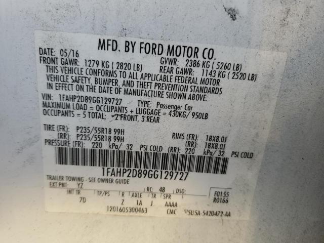 2016 FORD TAURUS SE - 1FAHP2D89GG129727