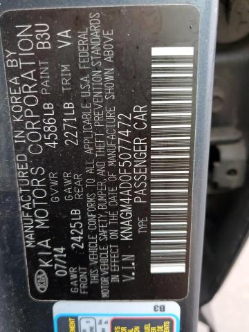 KNAGM4AD0F5077472 KIA OPTIMA HYBRID