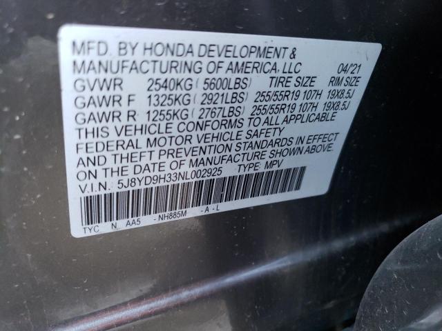 2022 ACURA MDX - 5J8YD9H33NL002925