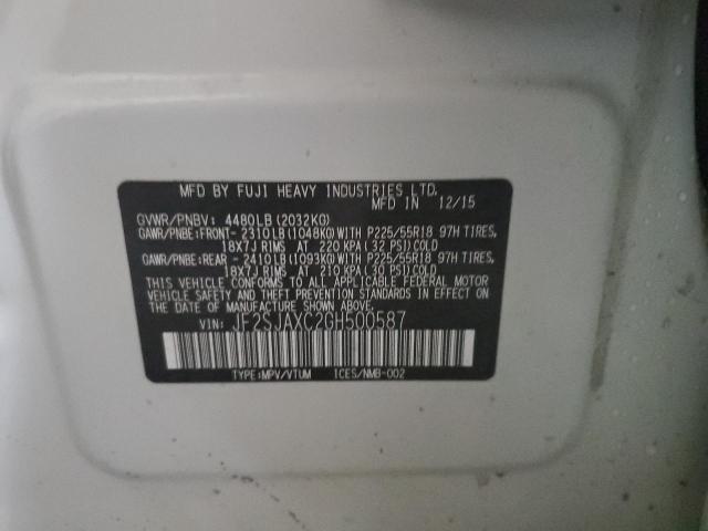 JF2SJAXC2GH500587 Subaru Forester 2.5i Touring