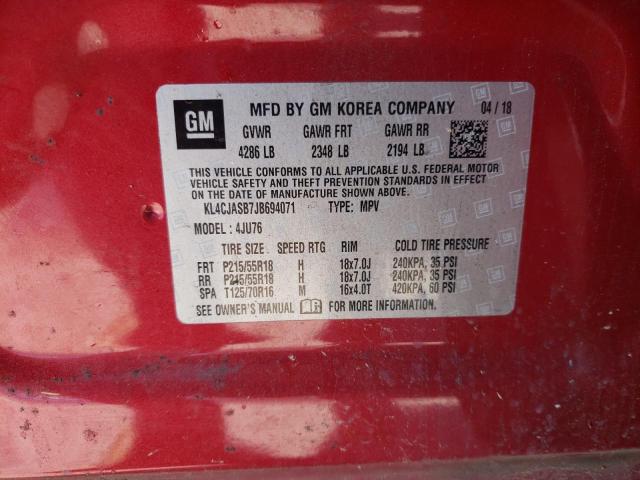 2018 BUICK ENCORE PRE - KL4CJASB7JB694071