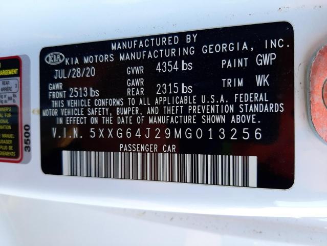 2021 KIA K5 GT LINE 5XXG64J29MG013256