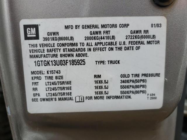 1GTGK13U03F185925 GMC Sierra K1500 Heavy Duty