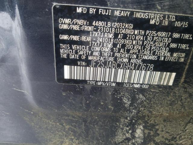 JF2SJABCXGH477678 Subaru Forester