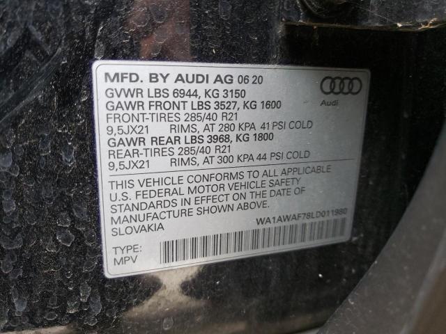 2020 AUDI SQ7 PREMIU WA1AWAF78LD011980