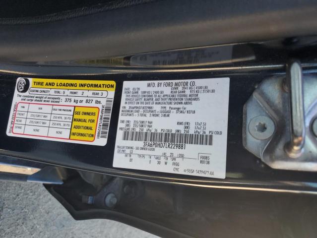2020 FORD FUSION SE - 3FA6P0HD7LR229881