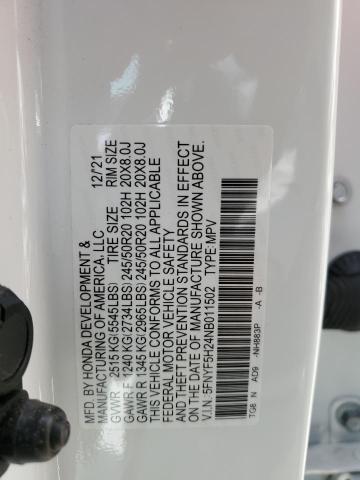 2022 HONDA PILOT SE - 5FNYF5H24NB011502