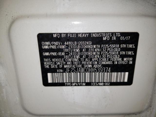 JF2SJAWC0HH539374 Subaru Forester 2.5i Touring