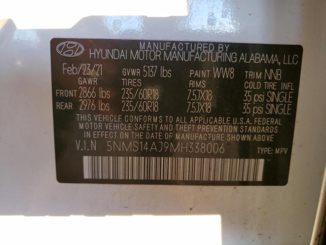 2021 HYUNDAI SANTA FE S 5NMS14AJ9MH338006
