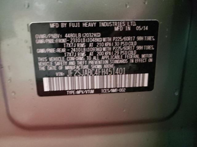 2015 SUBARU FORESTER 2 JF2SJABC4FH451401