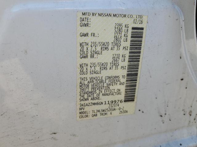 2016 NISSAN MURANO S 5N1AZ2MH6GN119976