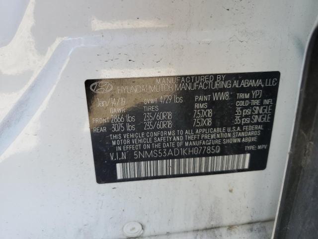 2019 HYUNDAI SANTA FE L - 5NMS53AD1KH077850