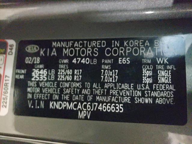 KNDPMCAC6J7466635 KIA Sportage Lx
