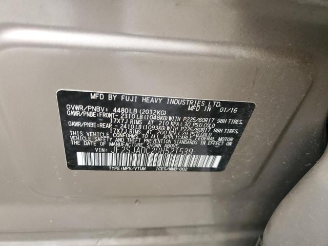 2016 SUBARU FORESTER 2 - JF2SJADC2GH521539
