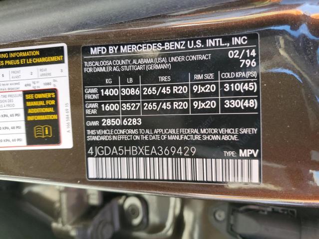 4JGDA5HBXEA369429 Mercedes-Benz Ml 350 4matic