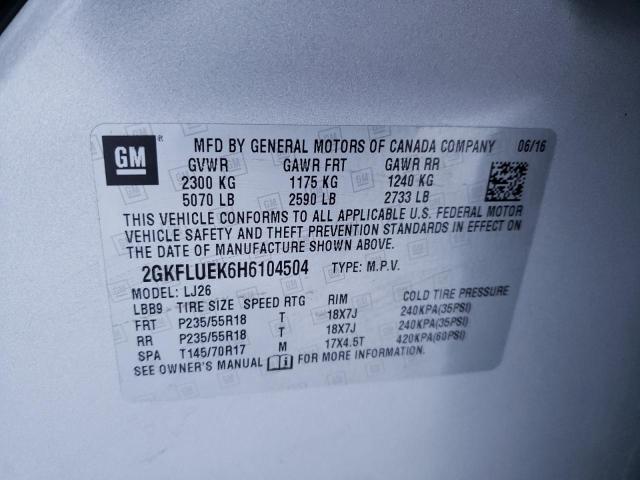 2017 GMC TERRAIN SL - 2GKFLUEK6H6104504