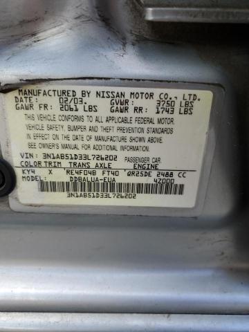 3N1AB51D33L726202 Nissan Sentra Se-r Spec V